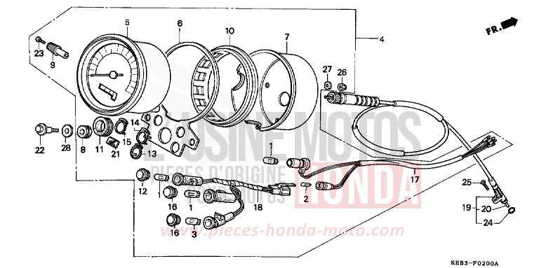 MESSGERAET von CB1300 Super Bold'or ABS SCHWARZ (NH1) von 1996